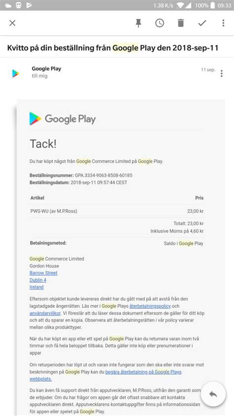 google play app drar pengar