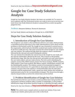 Download Google Inc Case Study Analysis 