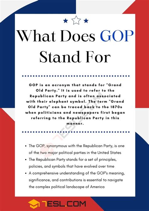 Gop Stands For