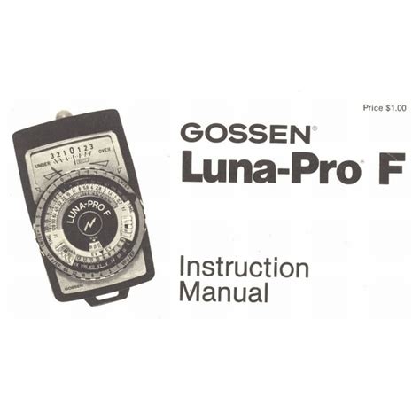 Download Gossen Luna Pro F Manual 