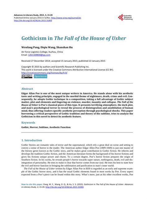 gothicism in the fall of the house of usher