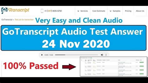 Gotranscript Practice Test