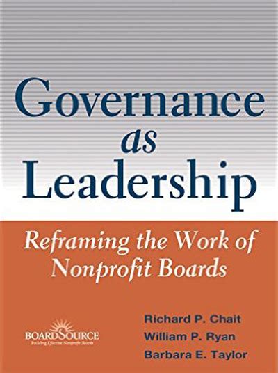 Download Governance As Leadership Reframing The Work Of Nonprofit Boards 