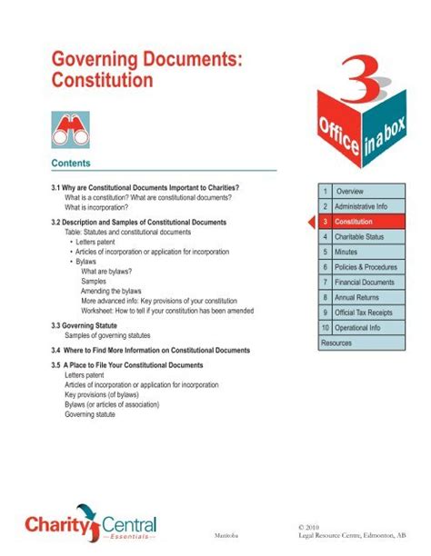Read Governing Documents Constitution Charity Central 