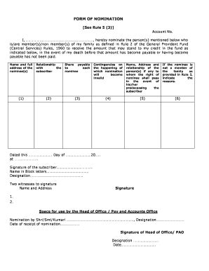 Gpf Nomination Form