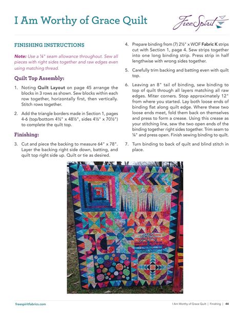 grace quilt instructions