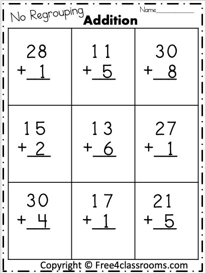 Grade 1 One Digit Addition No Regrouping Worksheets 1 Digit Addition Worksheet - 1 Digit Addition Worksheet