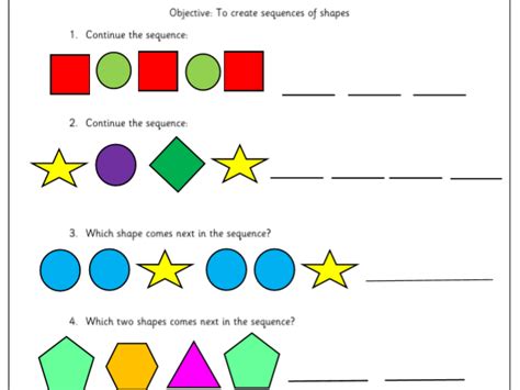 Grade 1 Shape Sequences Amp Patterns Math School Pattern Worksheets For Grade 1 - Pattern Worksheets For Grade 1