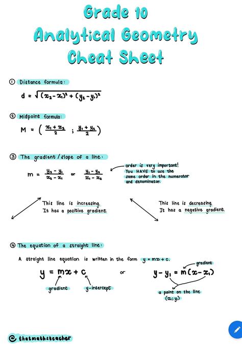 Grade 10 Analytic Geometry Multiple Choice Questions
