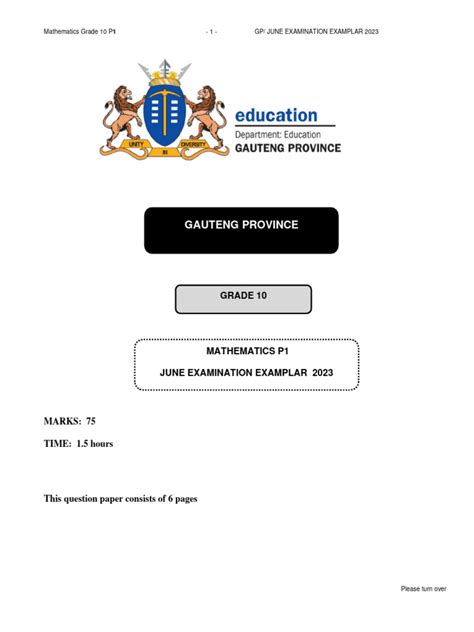 Grade 10 June Examination Question Papaer 2014