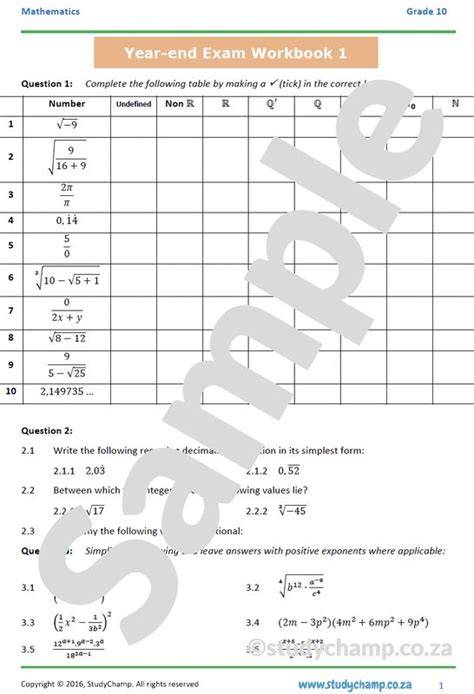 grade 10 year end question papers