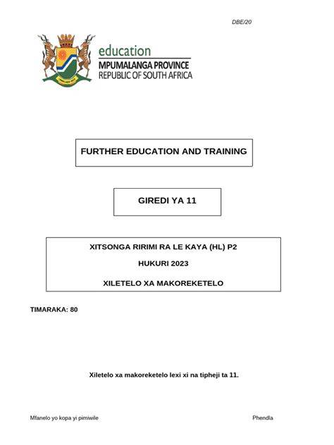 grade 11 xitsonga p2