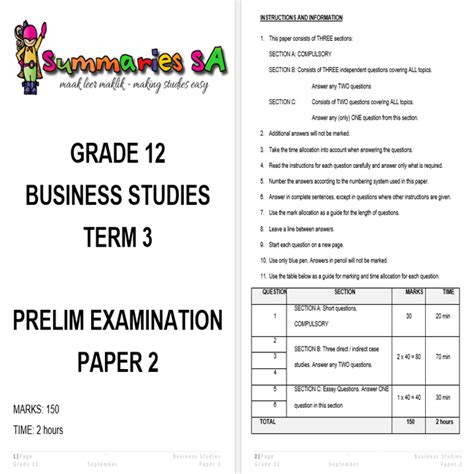 grade 12 2011 september business studies memo