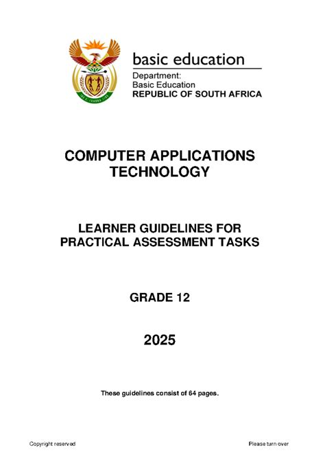 Grade 12 Computer Application Technology Past Papers