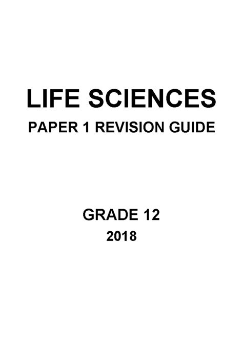 Grade 12 Life Sciences Learner Notes Educationg