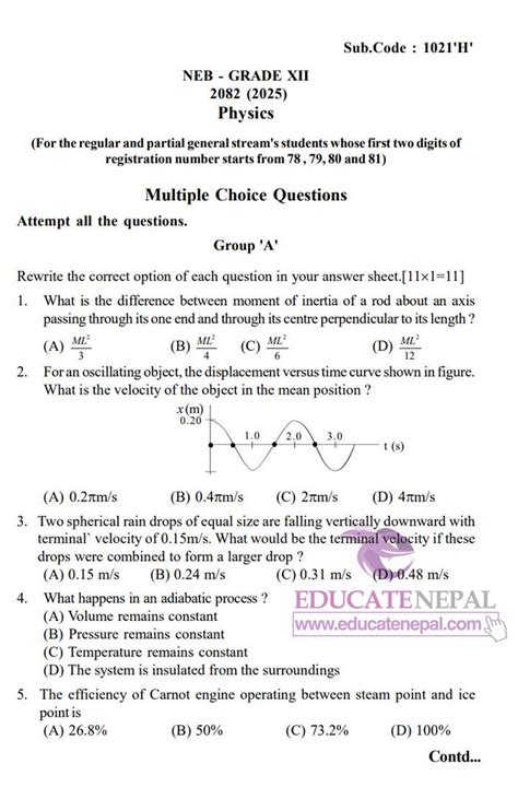 Grade 12 Physics Questions And Answers