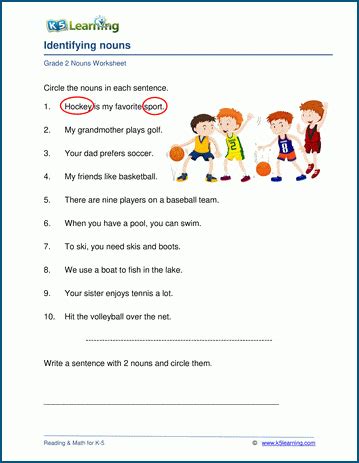Grade 2 Nouns Worksheets K5 Learning Second Grade Noun Worksheets - Second Grade Noun Worksheets