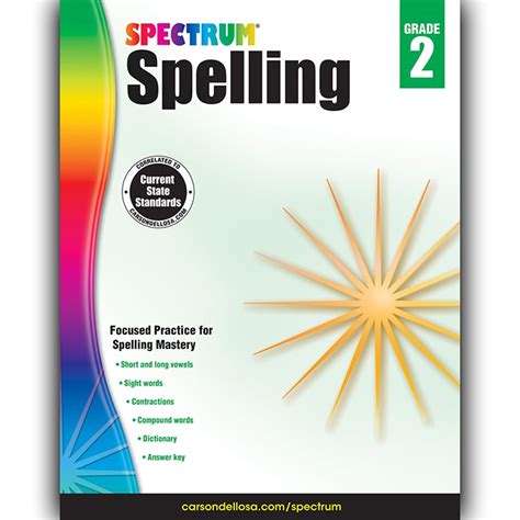 Grade 2 Spectrum Spelling Workbook Paperback Carson Dellosa Spelling Workbook Grade 2 - Spelling Workbook Grade 2