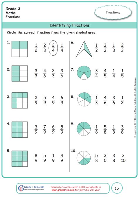 Grade 3 Fractions Worksheet Identifying And Writing Fractions Fractions Worksheet Denominator3rd Grade - Fractions Worksheet Denominator3rd Grade