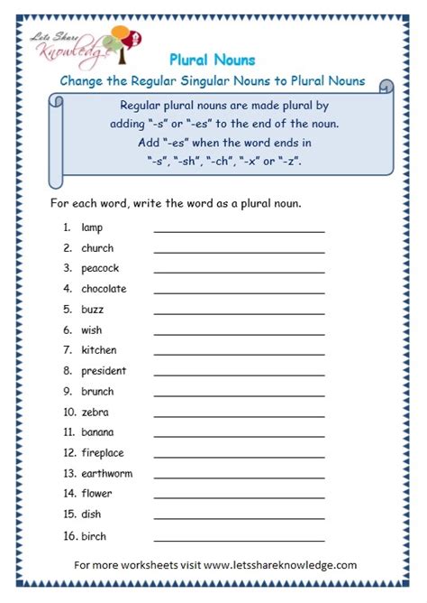 Grade 3 Grammar Topic 11 Plurals Worksheets Lets 3rd Grade Plurals Worksheet - 3rd Grade Plurals Worksheet