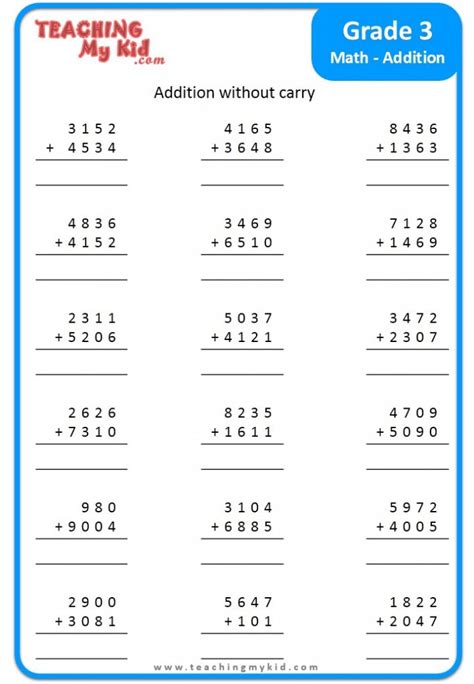 Grade 3 Math Worksheet Addition Adding 3 Digit 3rd Grade Number Add Worksheet - 3rd Grade Number Add Worksheet