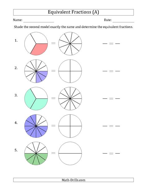 Grade 3 Math Worksheets Identify Equivalent Fractions K5 Math Drills Equivalent Fractions - Math-drills Equivalent Fractions