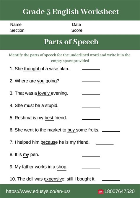 Grade 3 Parts Of Speech Worksheets K5 Learning Grammar Worksheets For Grade 3 - Grammar Worksheets For Grade 3