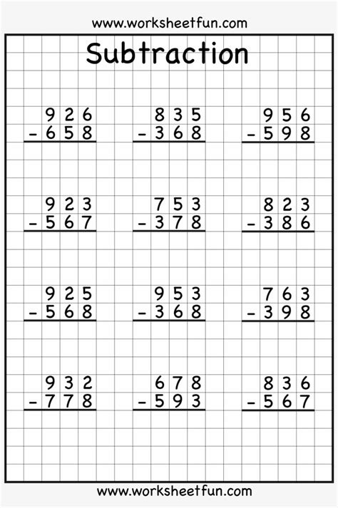 Grade 3 Subtraction Worksheets Free Pdf Download For Math Subtraction Worksheet 3rd Grade - Math Subtraction Worksheet 3rd Grade