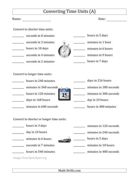 Grade 3 Time Worksheet Converting Units Of Time Time Conversion Worksheet - Time Conversion Worksheet
