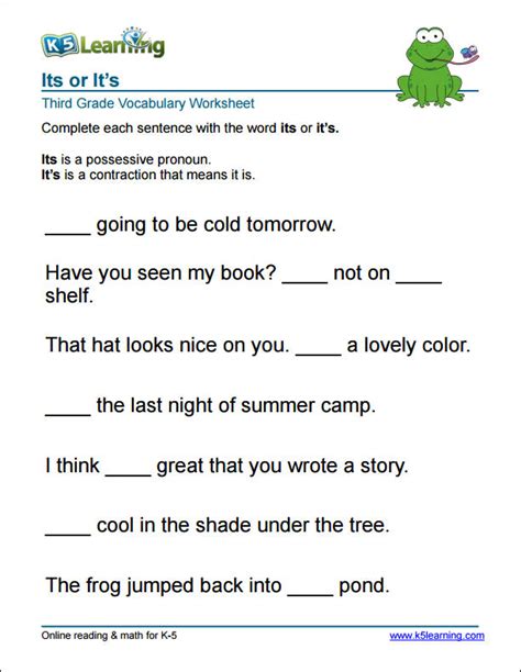 Grade 3 Vocabulary Worksheets K5 Learning Third Grade Vocabulary Worksheets - Third Grade Vocabulary Worksheets