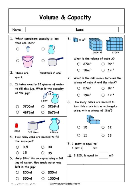 Grade 3 Volume And Capacity Word Problems K5 Volume Worksheets 3rd Grade - Volume Worksheets 3rd Grade