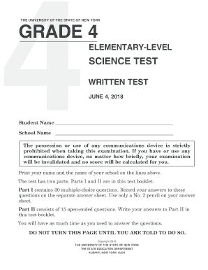 Grade 4 Elementary Level Science Test Elementary Tests Science Exam Grade 4 - Science Exam Grade 4