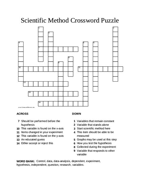 Grade 4 Scientific Method Crossword Puzzle Worksheets 2024 Grade 4 Scientific Method Worksheet - Grade 4 Scientific Method Worksheet