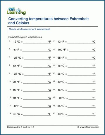 Grade 4 Temperature Worksheet Convert Between Fahrenheit And Temperature Conversion Practice Worksheet - Temperature Conversion Practice Worksheet