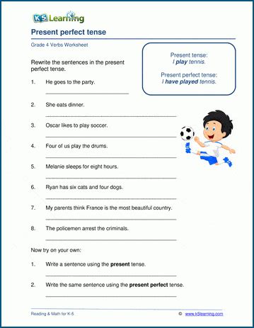 Grade 4 Verbs Worksheets K5 Learning 4 Grade English - 4 Grade English
