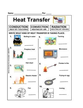 Grade 4 Ways Of Heat Transfer Conduction Convection Heat Transfer Worksheet 4th Grade - Heat Transfer Worksheet 4th Grade