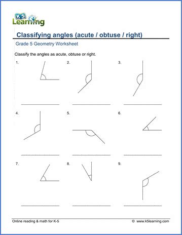 Grade 5 Geometry Worksheets Classify Acute Obtuse And Identifying Shapes Worksheet 5th Grade - Identifying Shapes Worksheet 5th Grade