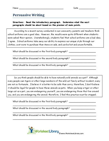 Grade 5 Persuasive Writing Worksheet Teaching Resources Tpt Persuasive Writing Worksheet Fifth Grade - Persuasive Writing Worksheet Fifth Grade