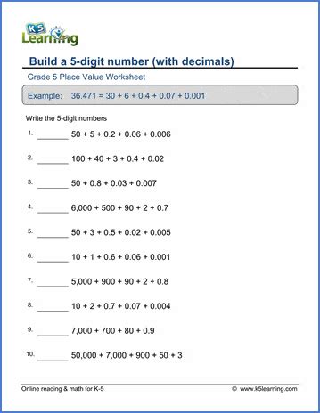 Grade 5 Place Value   Place Values Grade 5 Solutions Examples Videos Worksheets - Grade 5 Place Value