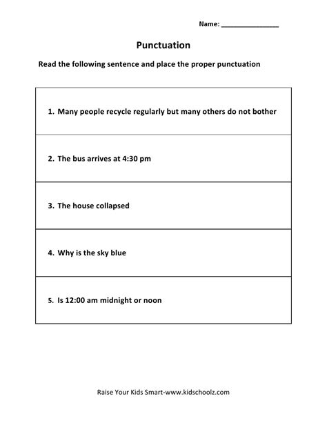 Grade 5 Punctuation Worksheets Kidschoolz Worksheet On Punctuation For Grade 5 - Worksheet On Punctuation For Grade 5