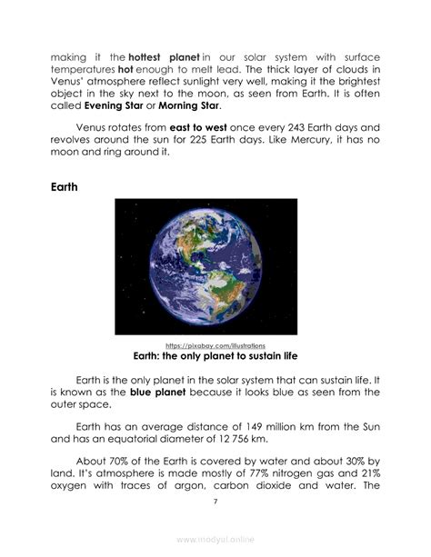Grade 6 Science Solar System Test