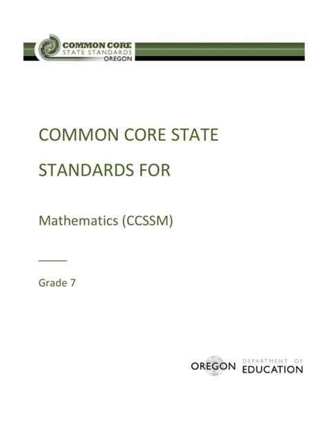Grade 7 Common Core State Standards Initiative Common Core Math 7th Grade - Common Core Math 7th Grade