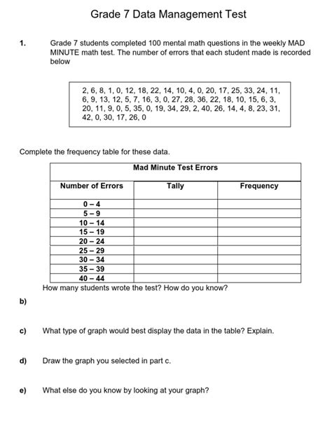 Grade 7 Data Handling Worksheets Worksheets Buddy Data Worksheet For 7th Grade - Data Worksheet For 7th Grade