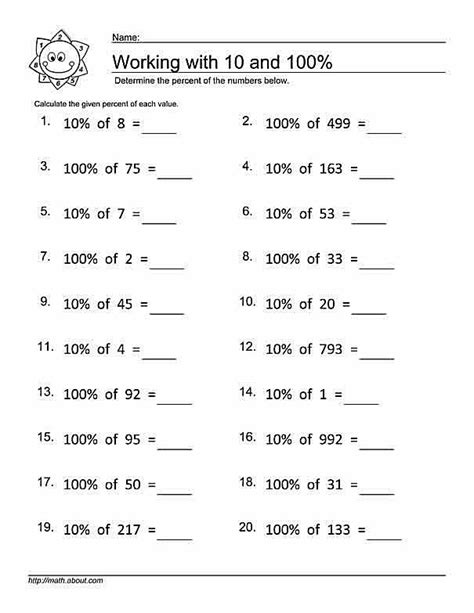 Grade 7 Percentage Math Practice Questions Tests Percentage Worksheets For Grade 7 - Percentage Worksheets For Grade 7