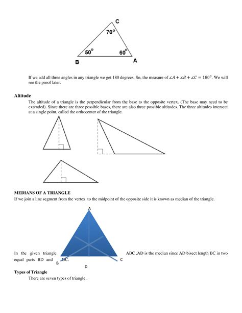 Grade 7 The Triangle And Its Properties Worksheets Triangle Properties Worksheet - Triangle Properties Worksheet