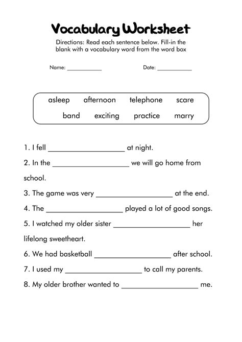 Grade 7 Vocabulary Worksheets Vocabulary Worksheet Grade 7 - Vocabulary Worksheet Grade 7