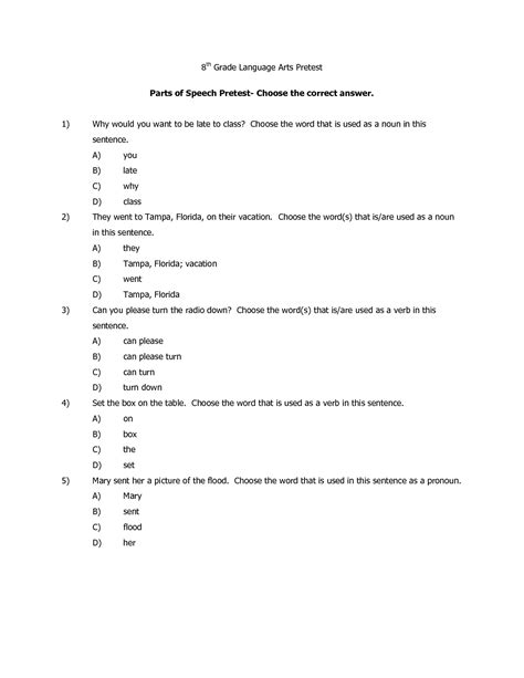 Grade 8 Language Arts Worksheets English Worksheets Land English Grammar 8th Grade - English Grammar 8th Grade