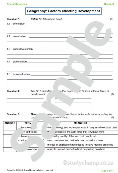 Grade 9 Academic Geography Study Notes Lbartman Com