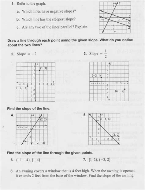 Grade 9 Math Unit 4 Slope Ontario Mth1w Rate Of Change And Slope Worksheet - Rate Of Change And Slope Worksheet