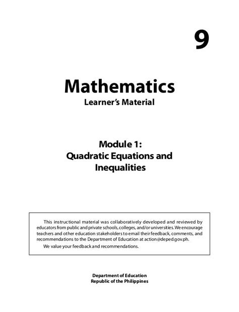 Grade 9 Mathematics Unit 1 Quadratic Equations And Quadratic Equations Worksheet 9th Grade - Quadratic Equations Worksheet 9th Grade